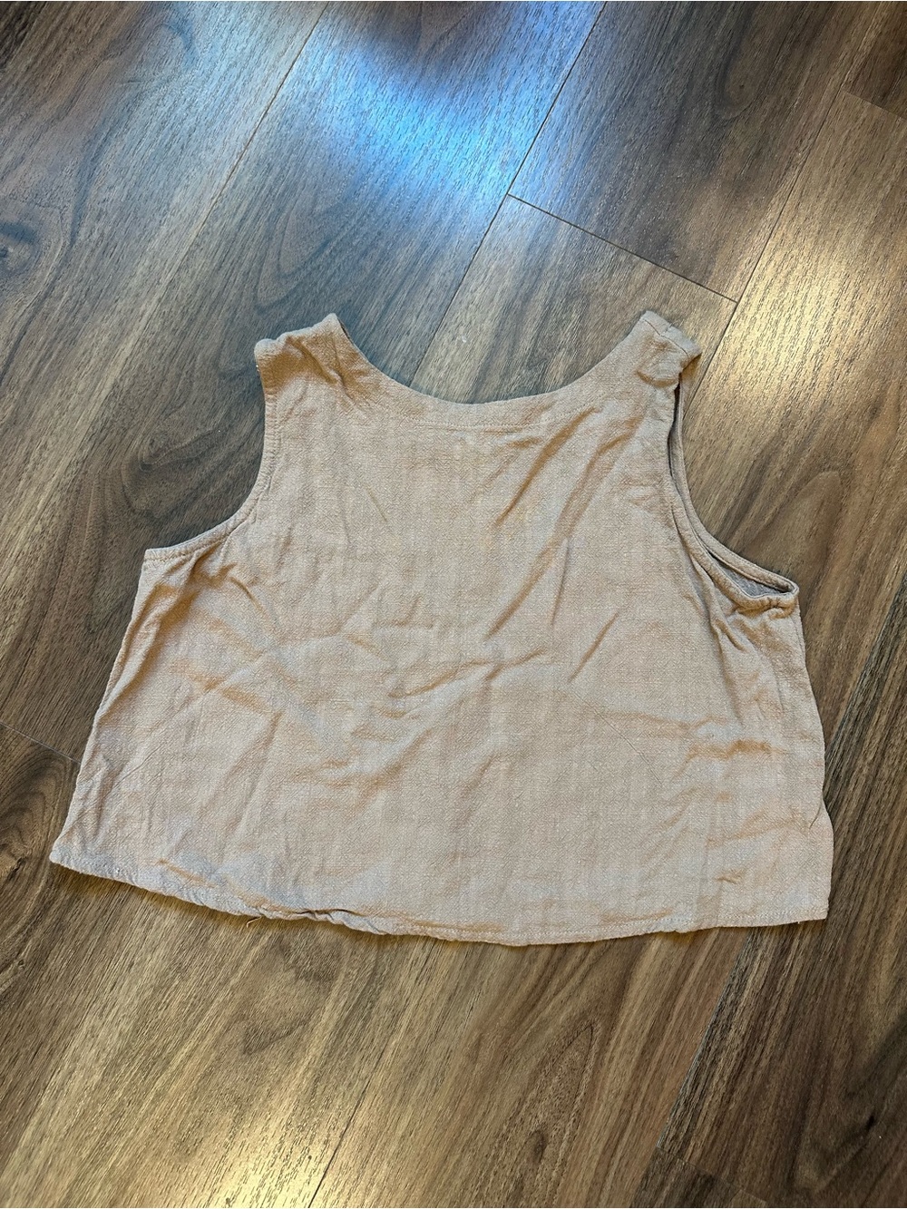 Cropped Tank Top in Light Cream - Women's Sleeveless Knit